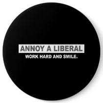 ANTI-OBAMA- ANNOY A LIBERAL. WORK HARD AND SMILE PINS