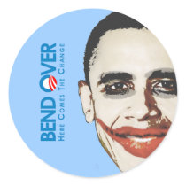 Anti-Obama - Bend Over for change Stickers