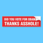 Anti-Obama Bumpersticker Bumper Sticker