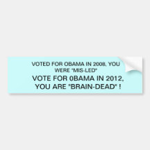 ANTI OBAMA BUMPERSTICKER BUMPER STICKERS