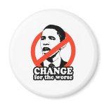 ANTI-OBAMA / CHANGE FOR THE WORSE REFRIGERATOR MAGNET