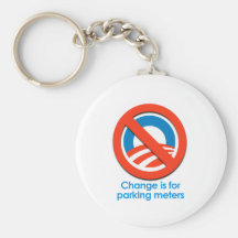ANTI-OBAMA - CHANGE IS FOR PARKING METERS KEYCHAINS