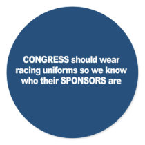 ANTI-OBAMA- Congress should wear uniforms Round Stickers
