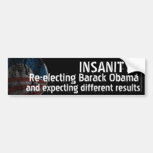 Anti-Obama Debate Insanity Bumper Sticker