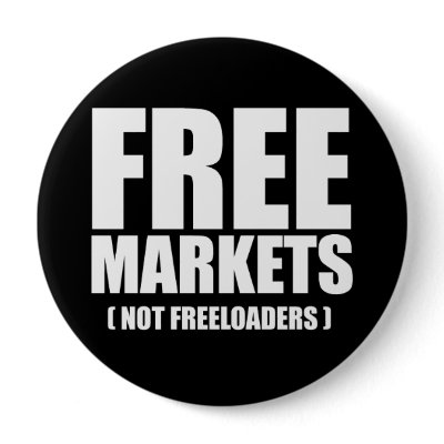 Anti-Obama - Free Markets not Freeloaders white Buttons by obamanation