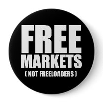 Anti-Obama - Free Markets not Freeloaders white Buttons