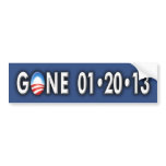 Anti Obama “GONE 012013” Bumper Sticker bumper stickers