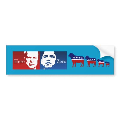 Anti-Obama - Hero vs. Zero Bumper Stickers by obamanation