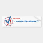 Anti Obama I Voted for Romney Republican Political Bumper Stickers