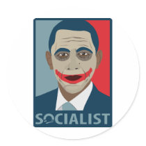 Anti-Obama Joker Socialist stickers