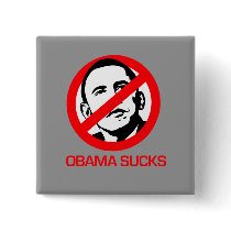 Anti-Obama - Obama Sucks Pinback Button