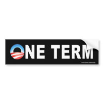 anti Obama "One Term" Black Sticker Bumper Stickers