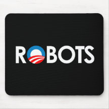 Anti-Obama - Robots white Mouse Pads