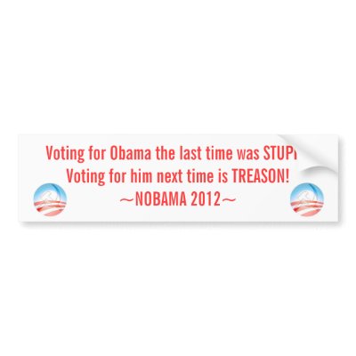 Anti Obama Sticker, NOBAMA 2012, Bumper Sticker by libertygal