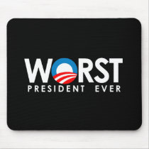 Anti-Obama - Worst President Ever white Mouse Pad