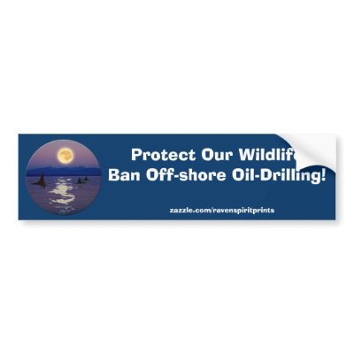 ANTI-OIL ORCA Bumper Sticker by RavenSpiritPrints