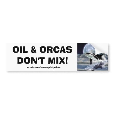ANTI-POLLUTION BREACHING ORCA Bumper Sticker by RavenSpiritPrints