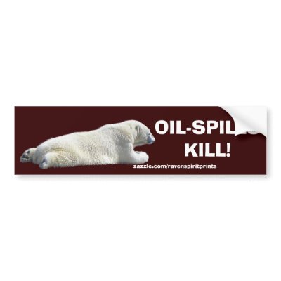 ANTI-POLLUTION POLAR BEAR Bumper Sticker by RavenSpiritPrints