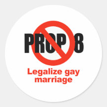 ANTI PROP 8 - Legalise gay marriage Round Stickers