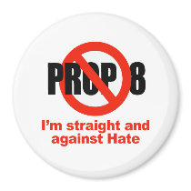 ANTI PROP 8 - Straight against Hate Fridge Magnet