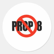 ANTI PROPOSITION 8 T-SHIRT ROUND STICKER