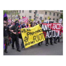 anti-racist action post card