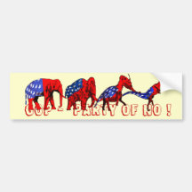 Anti-Republican GOP Party of No Satire Evolution Bumper Stickers