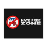 Anti-Republican - Hate Free Zone 2 Postcards