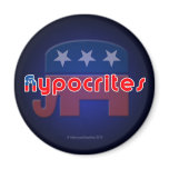 Anti-Republican Hypocrites Round Magnet