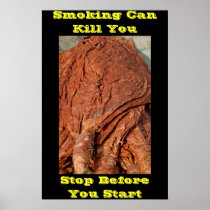 anti smoking posters yellow words