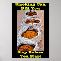 anti smoking posters yellow words