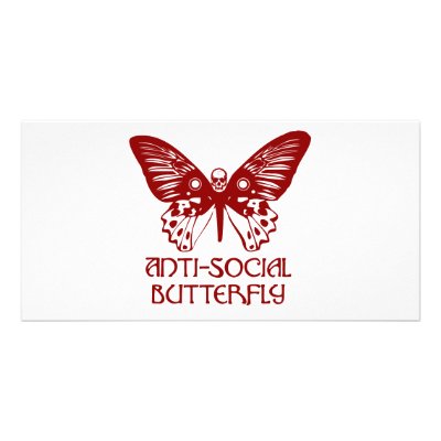 Anti-Social Butterfly Custom Photo Card by SinisterWear