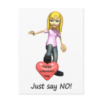 Anti-Valentine Just Say No Post Card