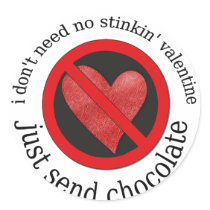 Anti-Valentine Sign Round Sticker