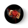 Anti-Valentine Skulls with Wings Button