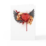 Anti-Valentine Skulls with Wings cards