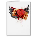 Anti-Valentine Skulls with Wings Greeting Cards
