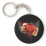 Anti-Valentine Skulls with Wings Keychain