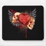 Anti-Valentine Skulls with Wings Mousepad