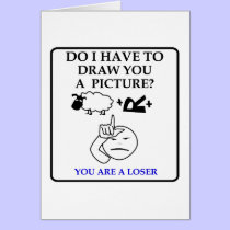 Anti-Valentine's Day card: Pictionary theme Loser cards