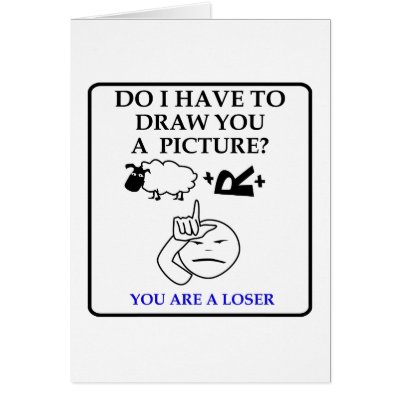Anti-Valentine's Day card: Pictionary theme Loser by boardgamebeast
