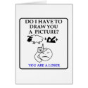 Anti-Valentine's Day card: Pictionary theme Loser