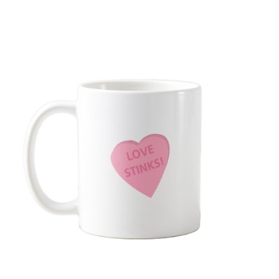 Anti-Valentine's Day conversation heart t-shirts. Mug by holidaywhimsy