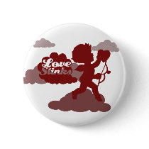 anti-valentines day Cupid Love stinks Pinback Buttons