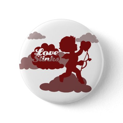 anti-valentines day Cupid Love stinks Pinback Buttons by Piratesvsninjas