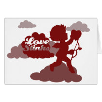 anti-valentines day Cupid Love stinks cards