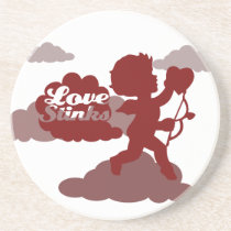 Anti Valentines Day Cupid Love stinks coasters