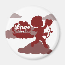 Anti Valentines Day Cupid Love stinks magnets