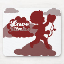 anti-valentines day Cupid Love stinks mousepads
