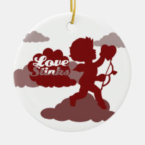 anti-valentines day Cupid Love stinks ornaments